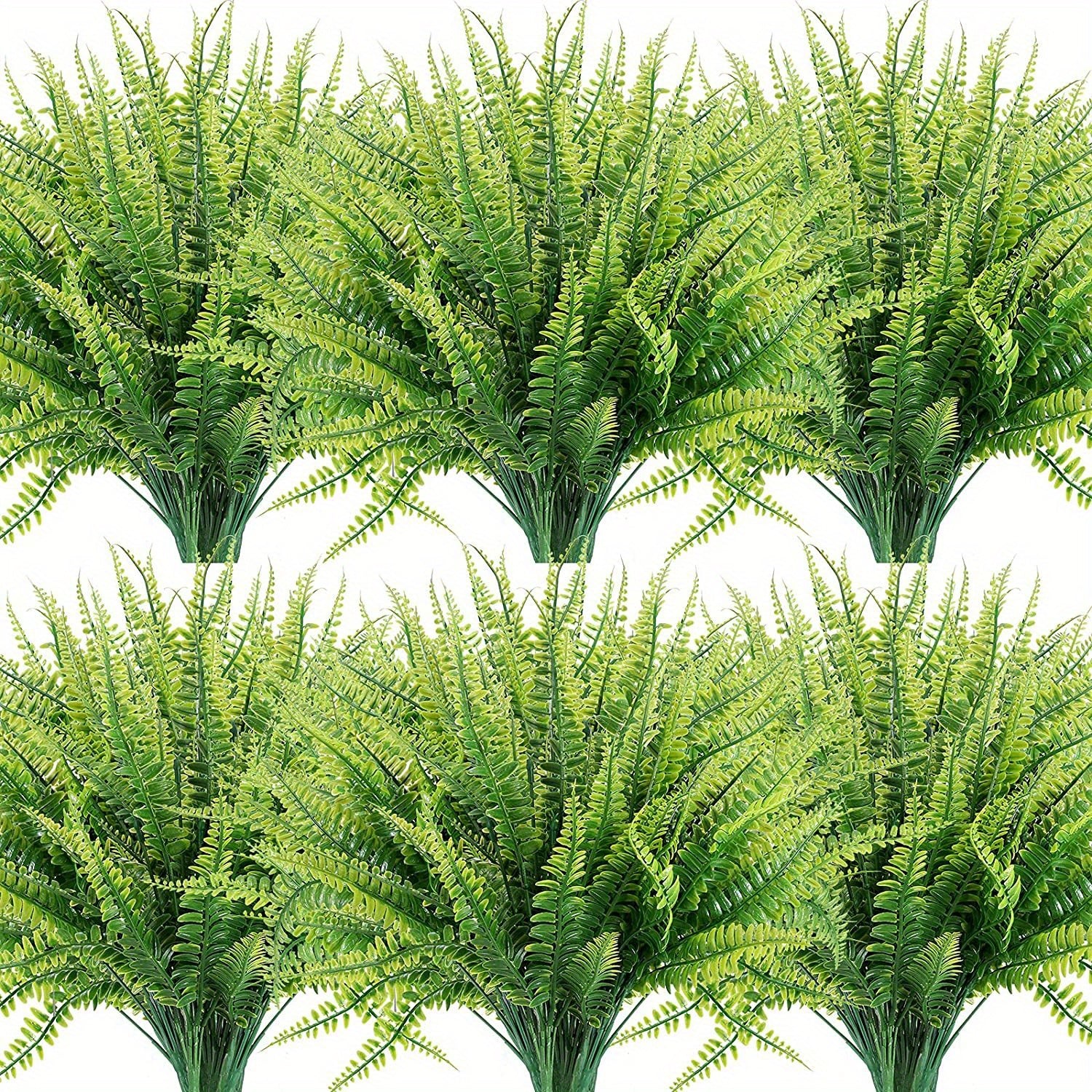 UV-Resistant Faux Boston Ferns – 10 Bundles Premium Artificial Plants for Indoor & Outdoor Decor