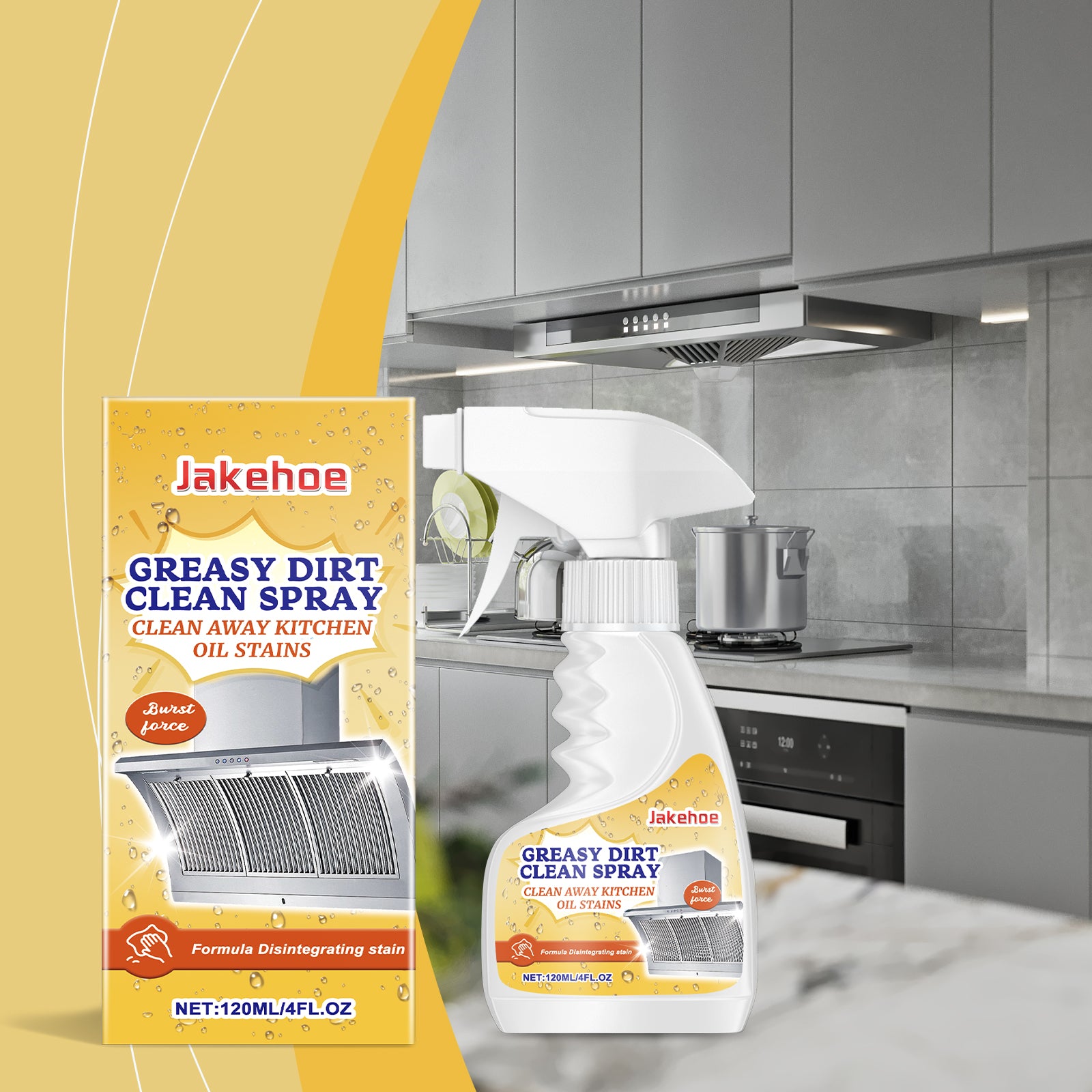 Kitchen Heavy Oil Cleaning Agent All Purpose Cleaning Spray for Kitchens, Countertops, Ovens, and Appliances Household