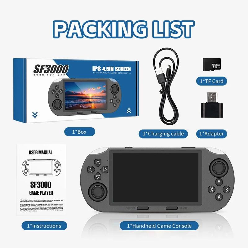 Retro Handheld Console – 4.5" IPS, Wireless, Portable Gift 64G